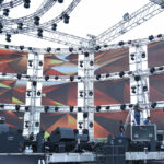 Array of LED displays for outdoor ampitheater