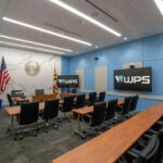 Howard County courtroom with video displays