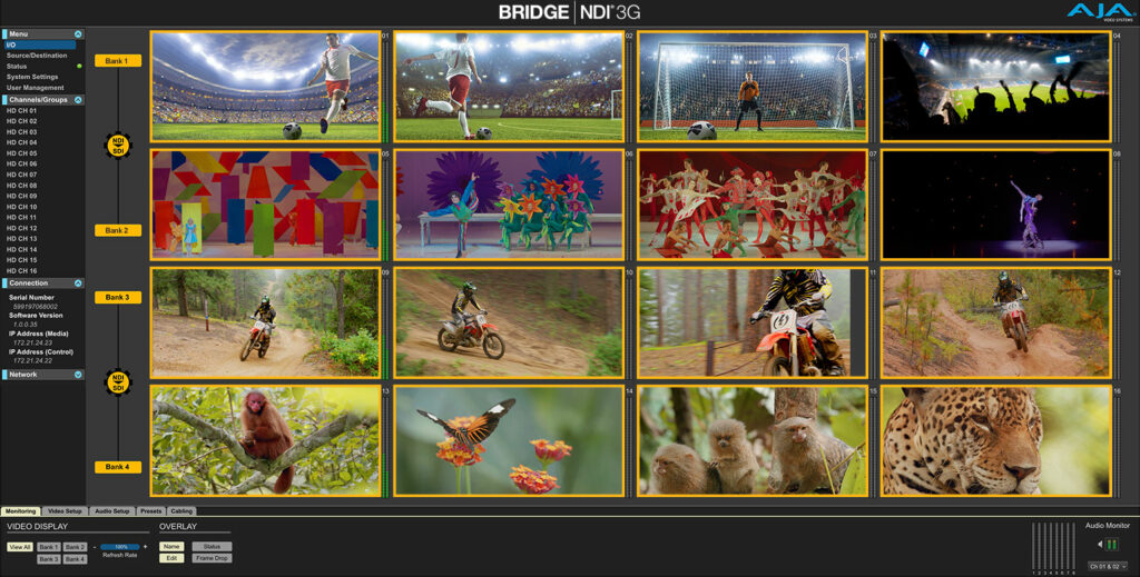 AJA Bridge NDI 3G all decode browser view