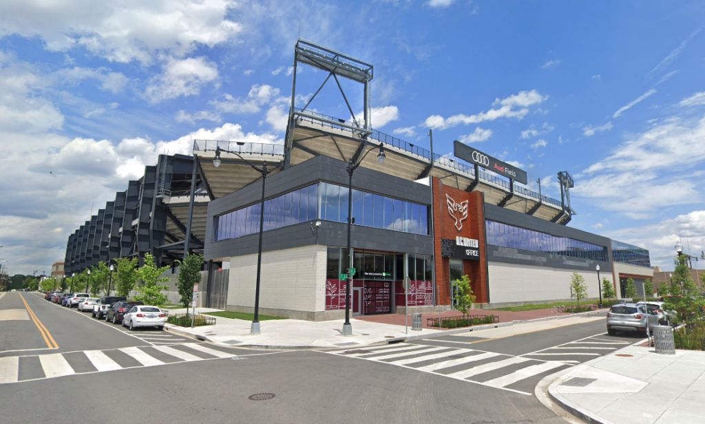 Street view of Audi Field in DC