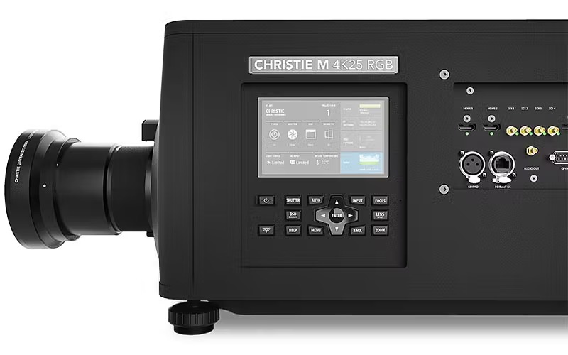 Christie M4K25 on-board controls up close