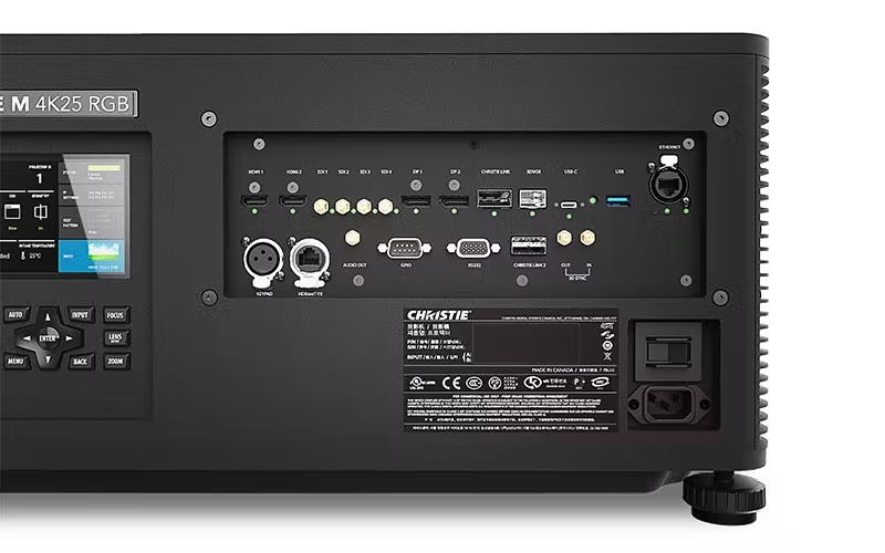 Christie M4K25 inputs and connectors