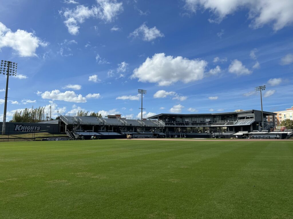 Wide view of the men's baseball field at UCF's John Euliano Park