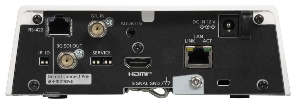 Panasonic AW-UE80 rear view of ports and connections