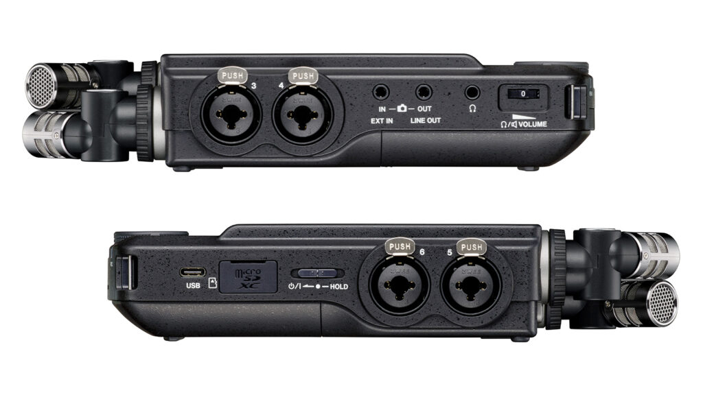 Right and left side of the Portacapture X8 showing the many input and output connectors