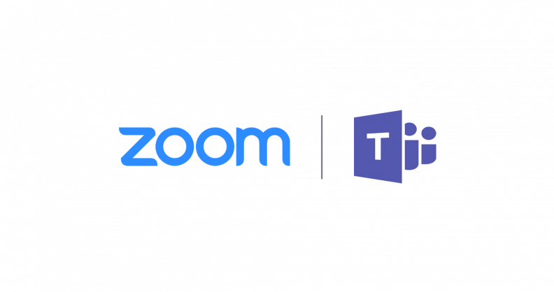 Zoom and Microsoft Teams logo.