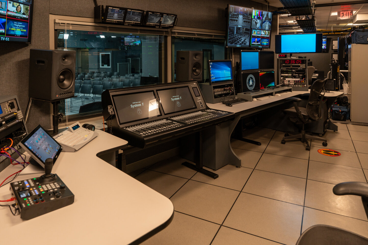 Studio equipment at the OSD PA broadcast studio in the Pentagon.