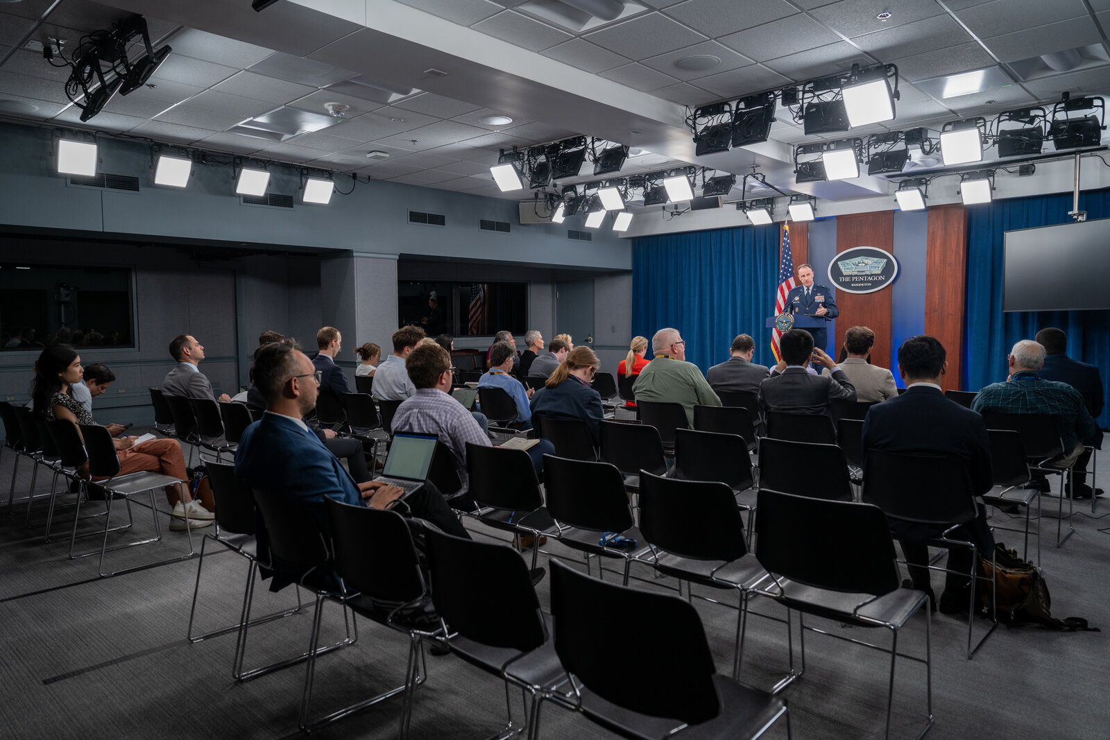 Pentagon Press Secretary Air Force Brig. Gen. Pat Ryder address members of the press during a press conference at the Pentagon, Washington, D.C., June 8, 2023.